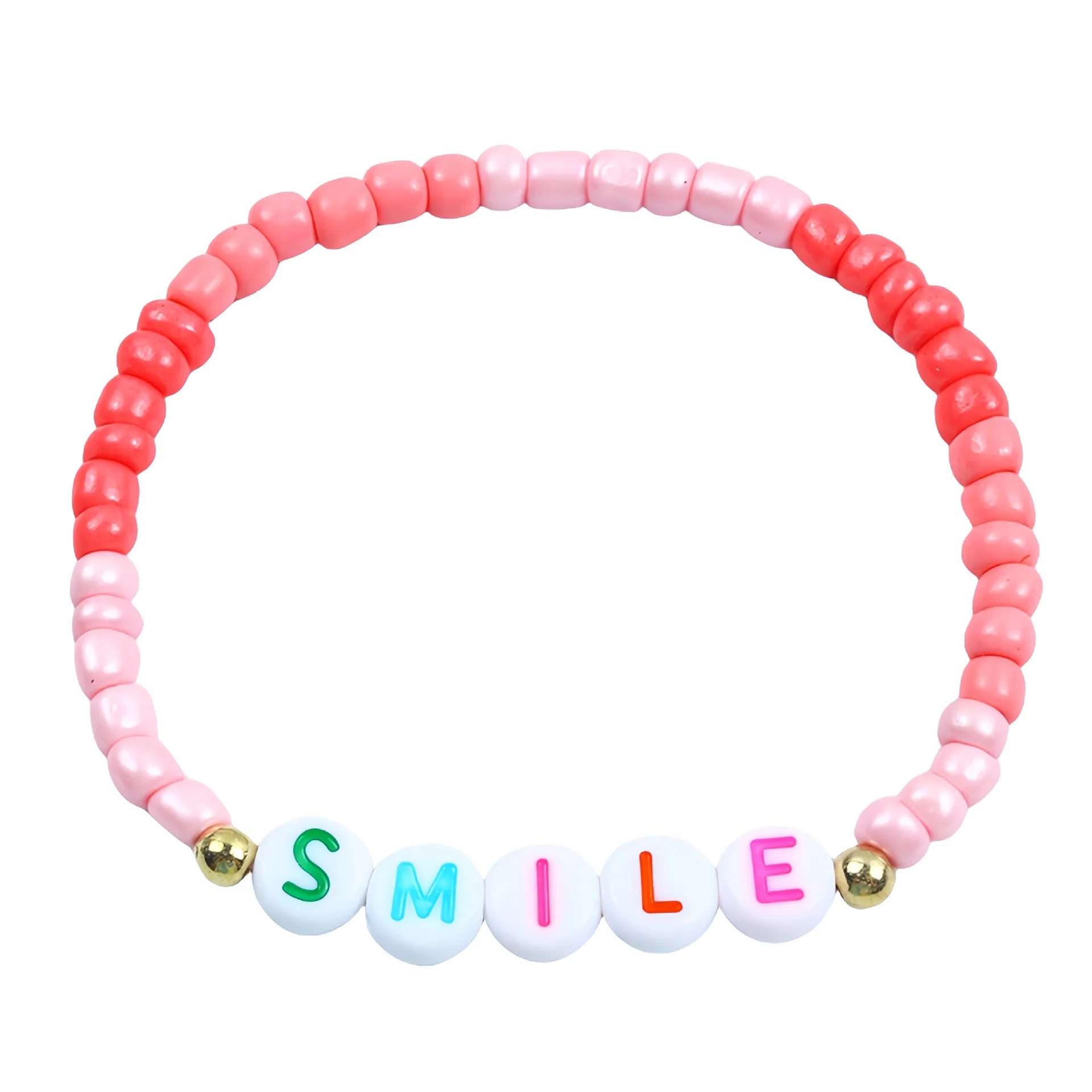Friendship Bracelet with Plastic Beads and Letter Design 9