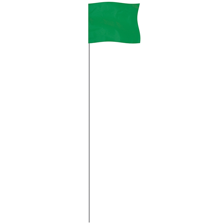 Green 4" x 5" Marker Flag on a 21" Wire 2