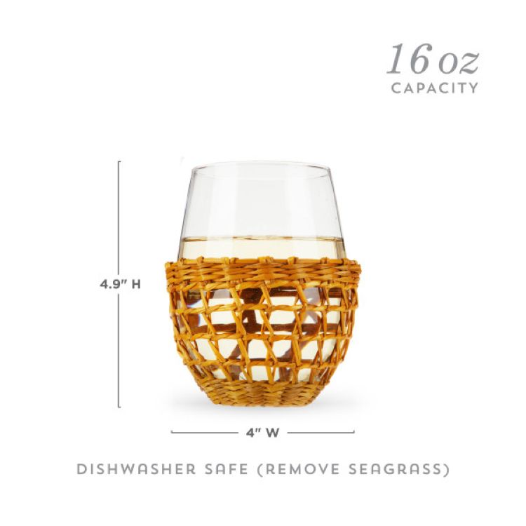 Twine Living® Island Stemless Wine Glass, set of 2 8