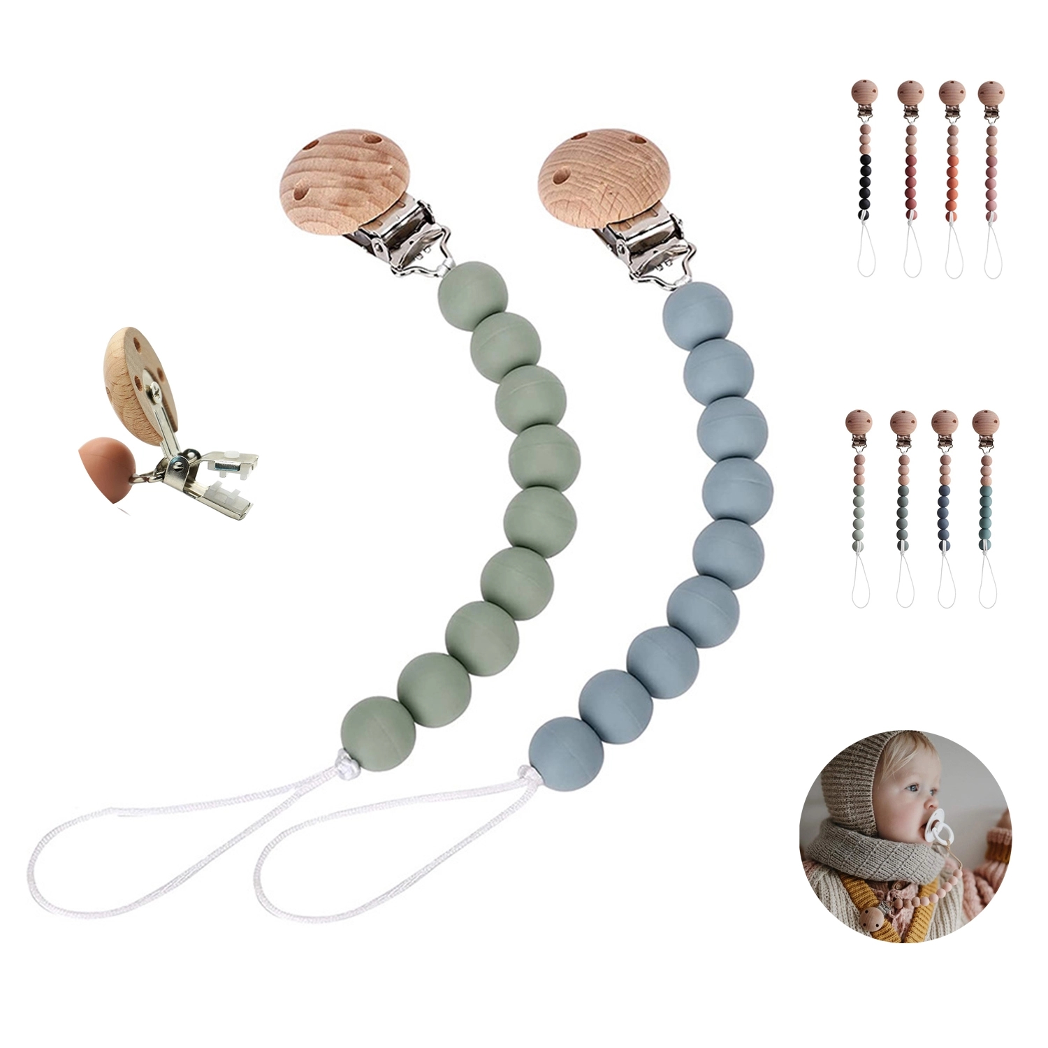Baby Pacifier Matal Clips Chain 2