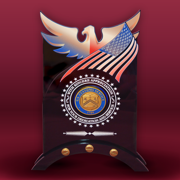 Acrylic Coin Display With Eagle Flag Design 3