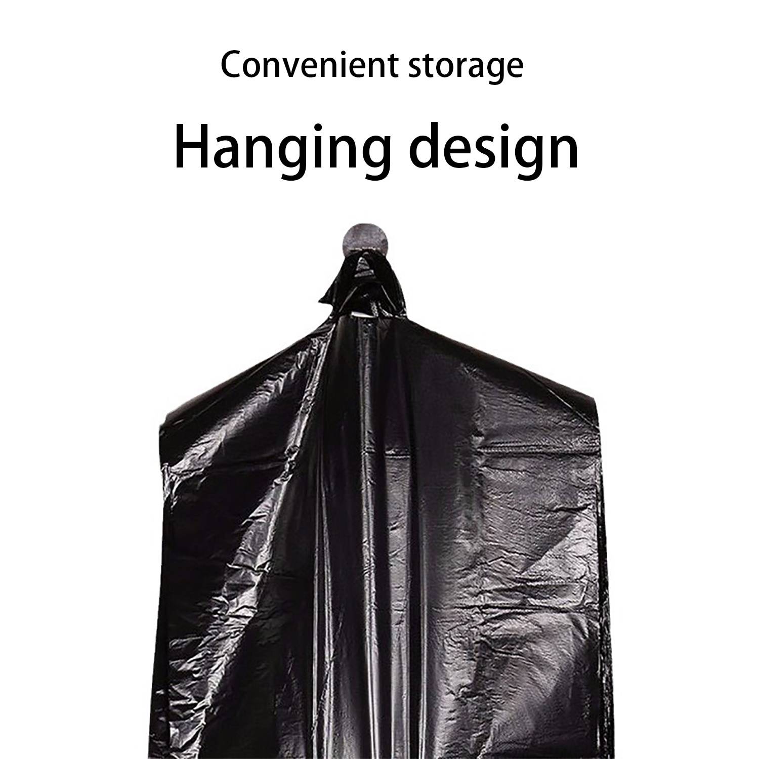 Large Capacity Black Garbage Bag w/ Handles 7