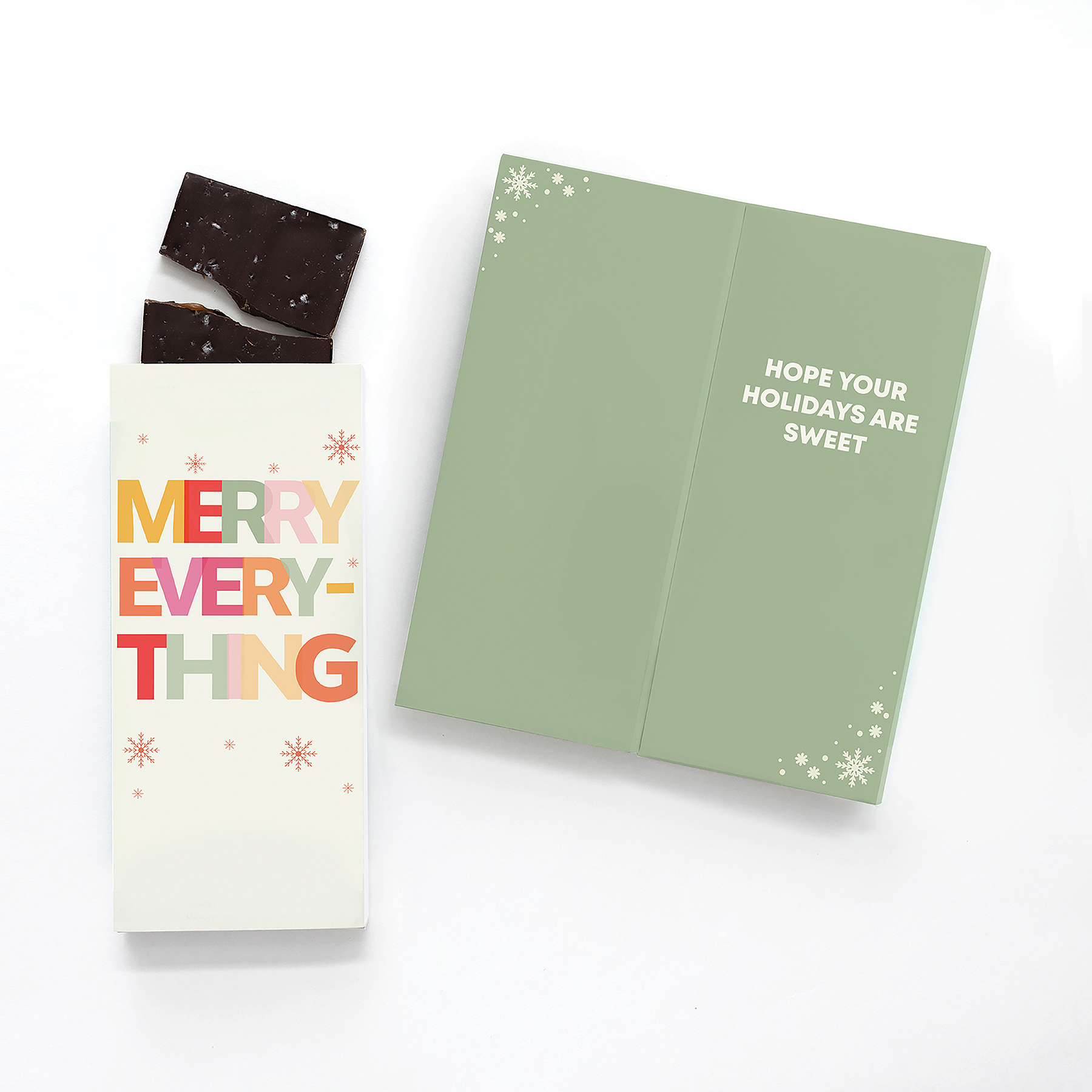 One Color Foil-Stamped Stock Holiday Sentiment Sweeter Cards with Sea Salt Caramel Chocolate Bar 2