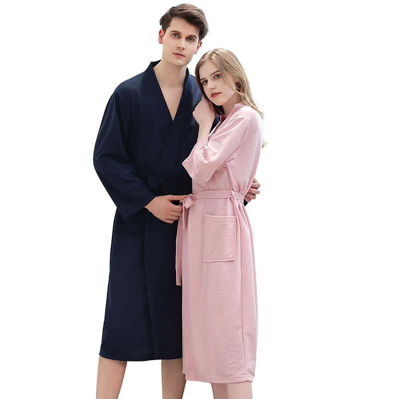 Women Men Waffle Bathrobes for Spring Summer 15