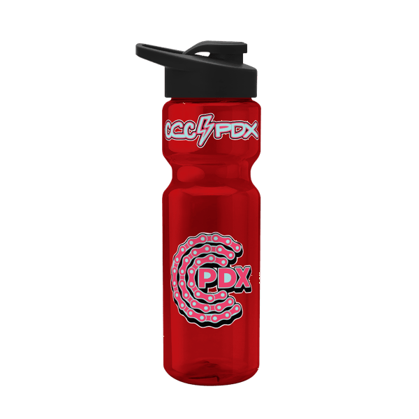 Blazer 28oz Transparent Bike Bottle w/Drink-thru Lid 1060