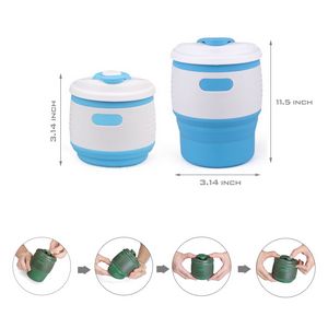 Collapsible Silicone Coffee Cup With Flipping Lid 2