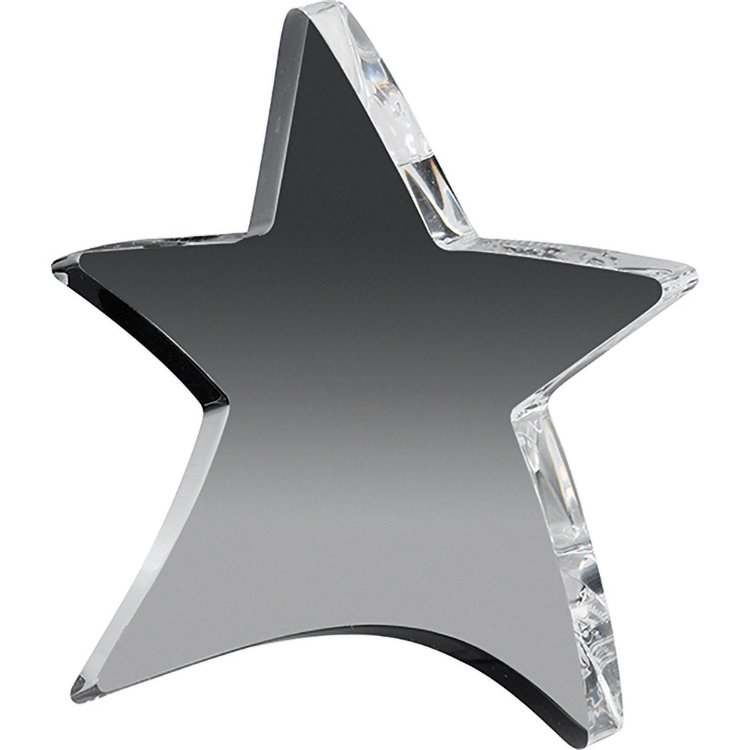 Clear Moving Star Paperweight (4 1/2"x 5"x 3/4") Laser engraved 1