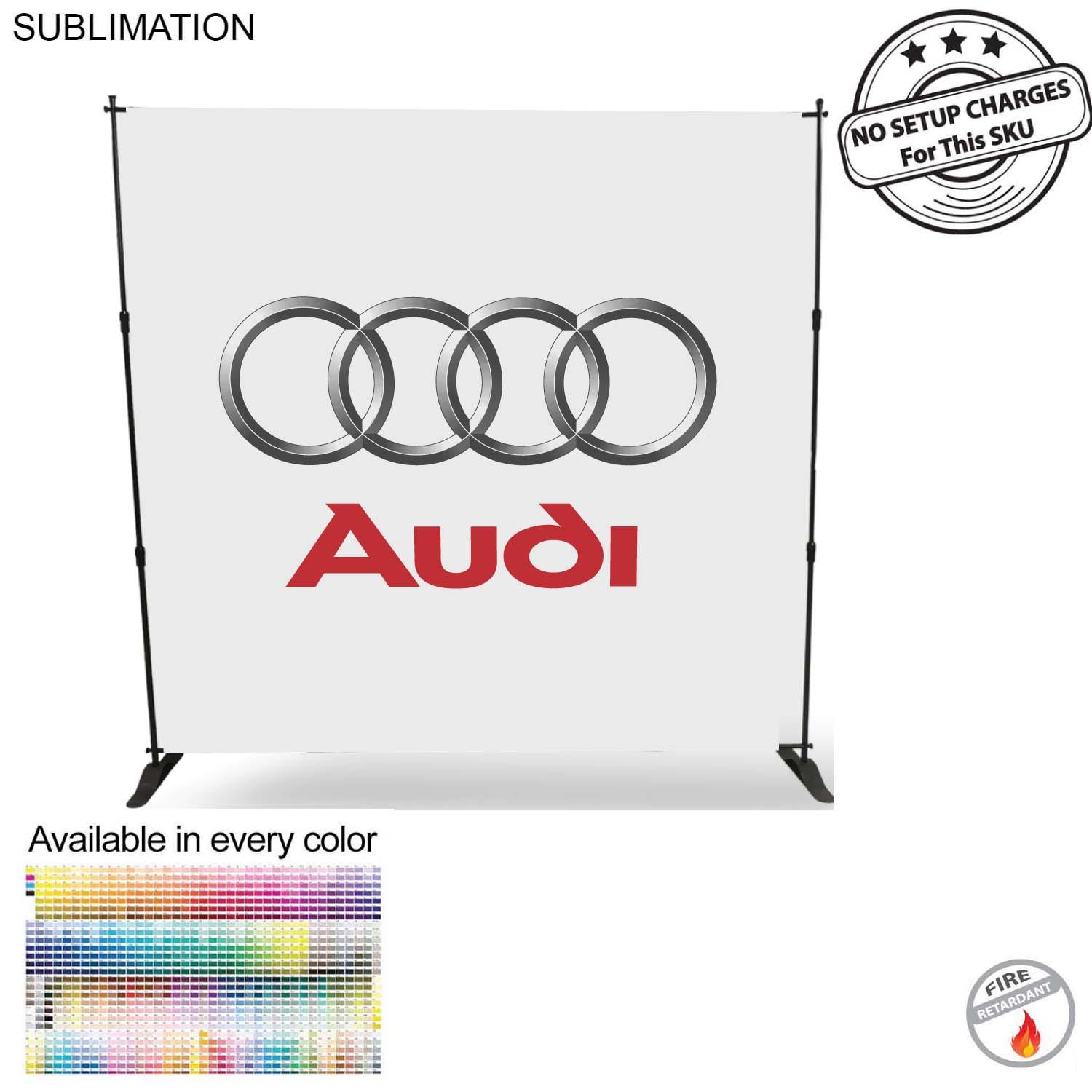 Product Branding 8' Backdrop, Media Wall, with Full Color Graphics, Photos, NO SETUP CHARGE 6