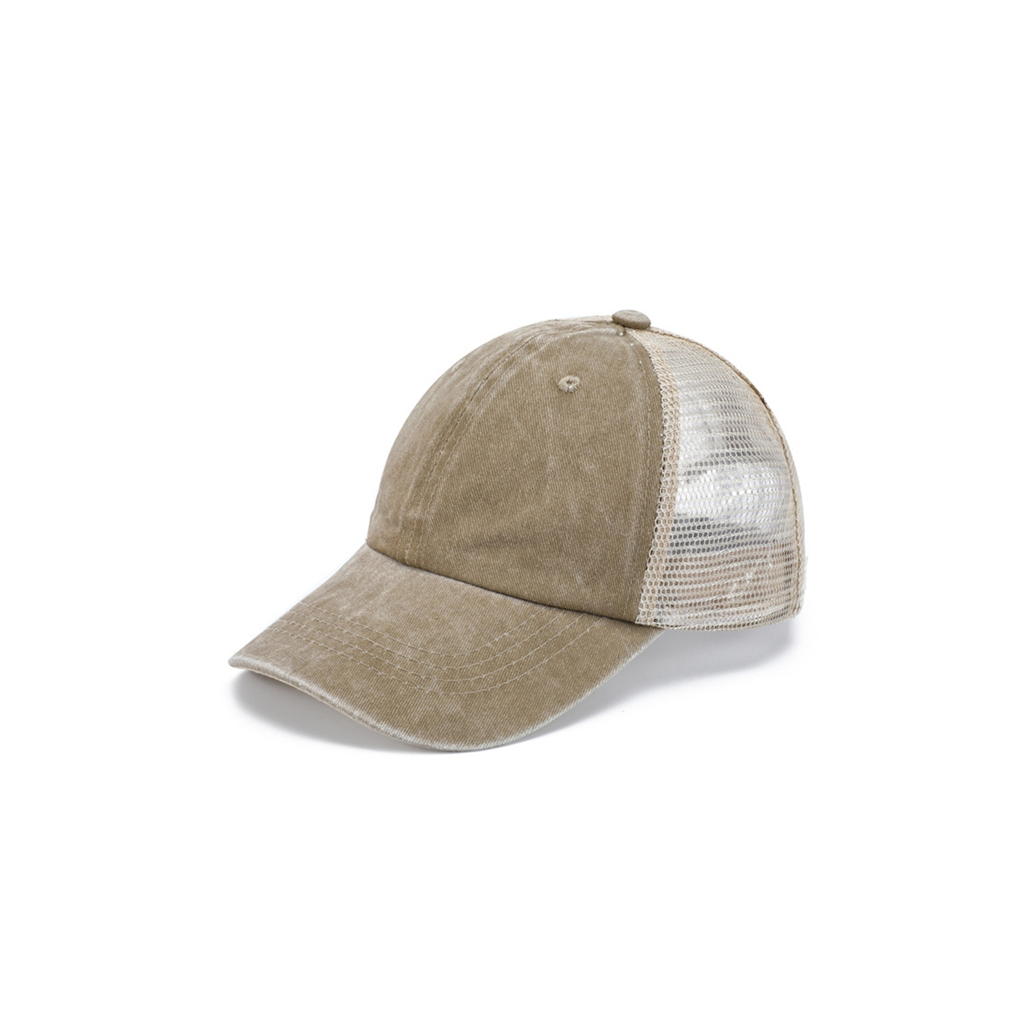 Washed Cotton Low Profile Baseball Cap With Mesh Back 4
