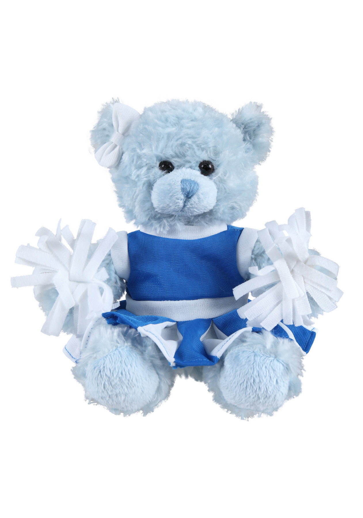soft plush Blue Curly Sitting Bear with cheerleader outfit 4