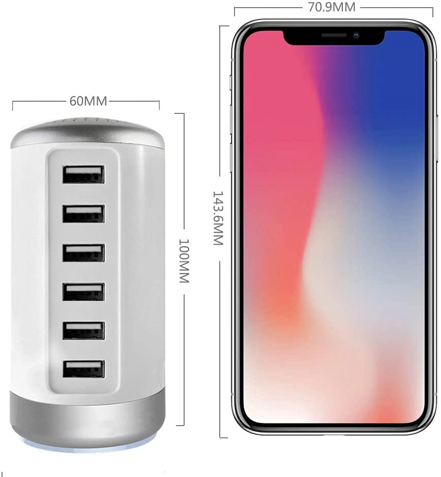 Universal USB Charger Station 6-Port 8