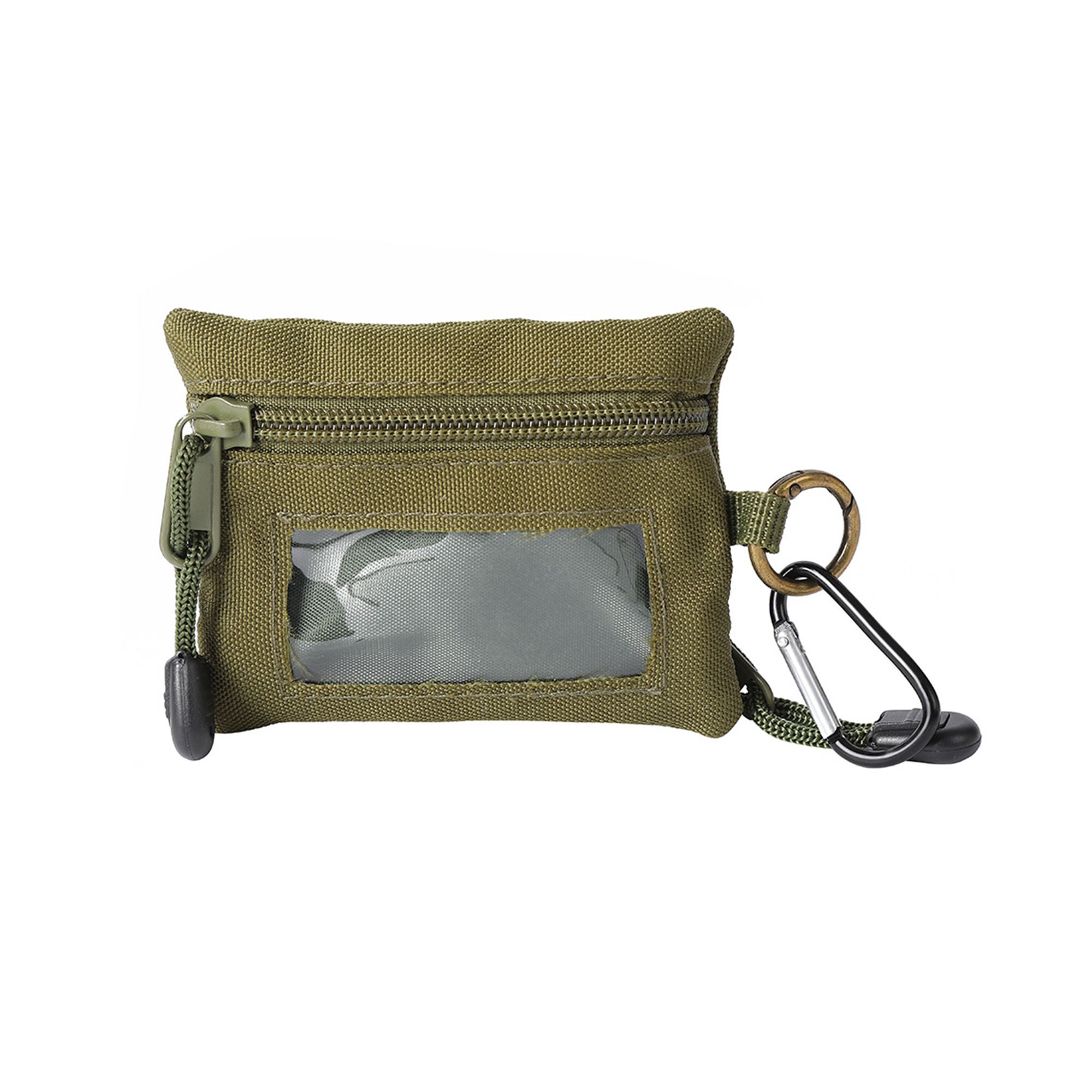 Canvas Identification Pouch With Zipper And Carabiner 4.3" 8