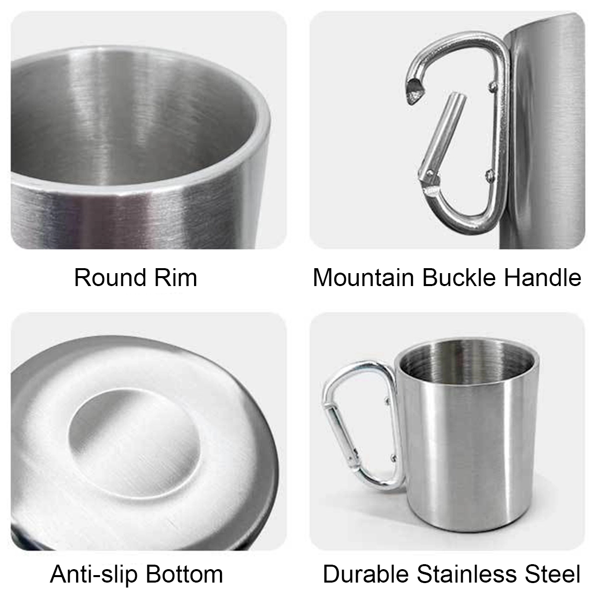 Stainless Steel Mug With Mountain Buckle Handle 3