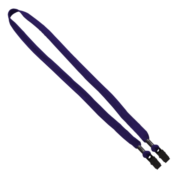 5/8" Double-Ended Polyester Shoelace Lanyard with Metal Crimp and Metal Bulldog Clip 1