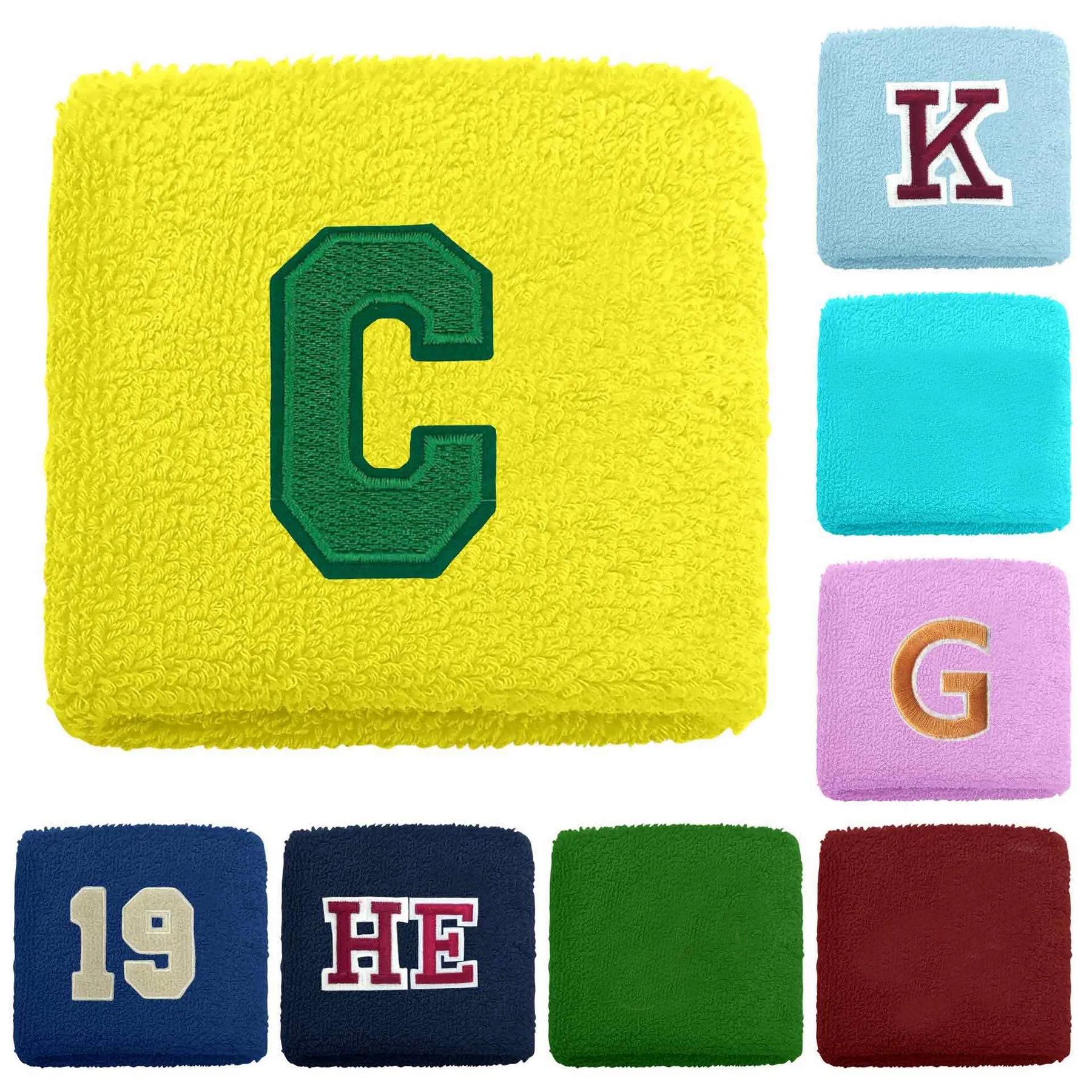 Embroidery Cotton Sweatband Sport Wristband 3