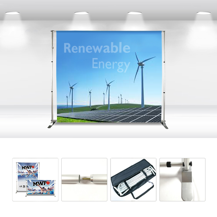 8 ft. x 8 ft. Backdrop Banner Stand w/Banner (DyeSub 2-Sided) 2