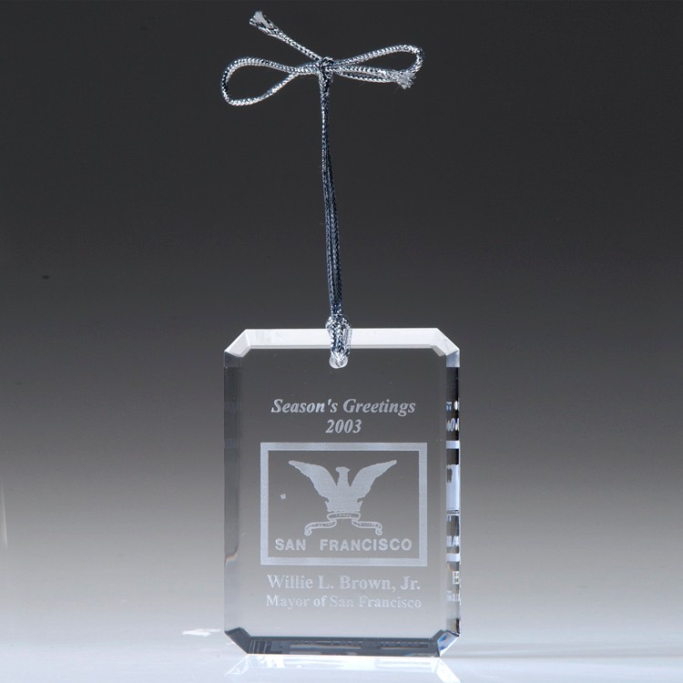 Rectangular Optic Crystal Ornament 2