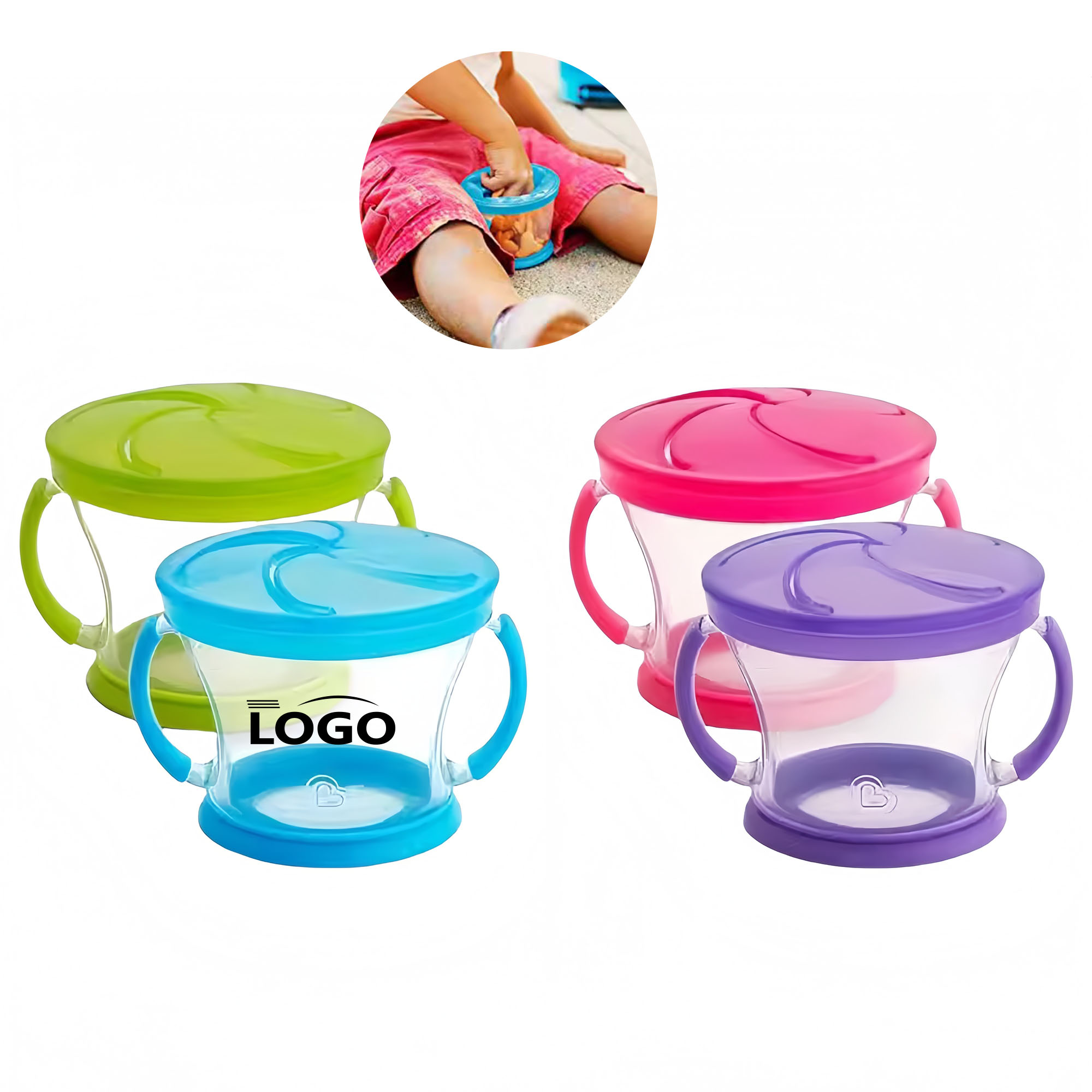 Spill-Proof Baby Snack Cup with Handles 2