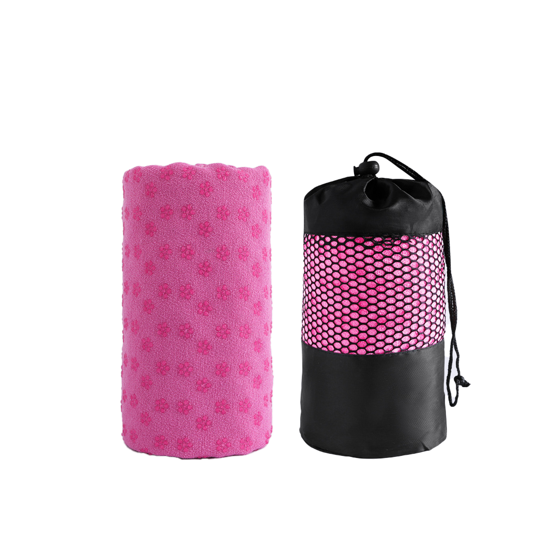 Non-Slip Yoga Towel with Black Mesh Bag 1