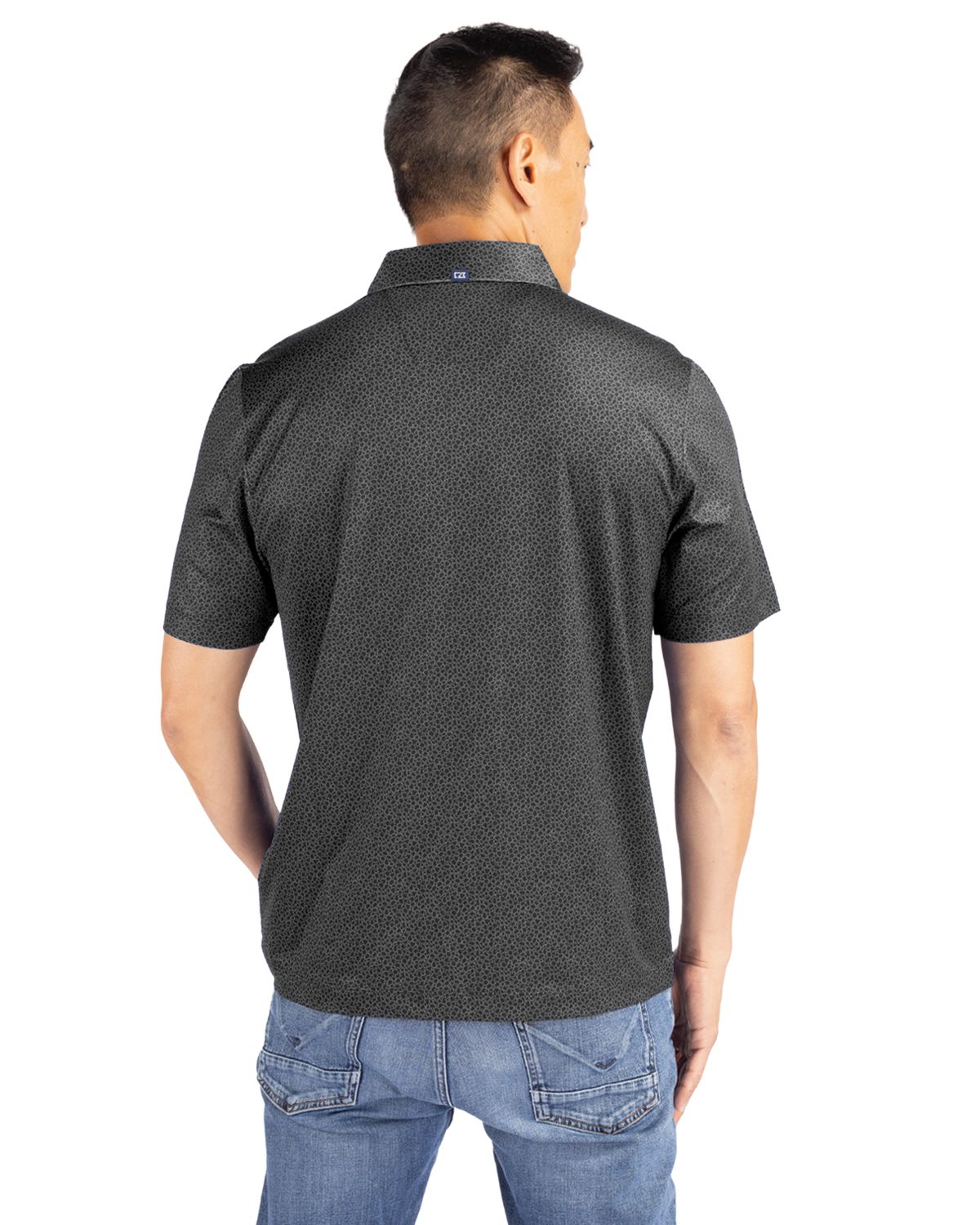 Pike Eco Pebble Print Stretch Recycled Mens Polo