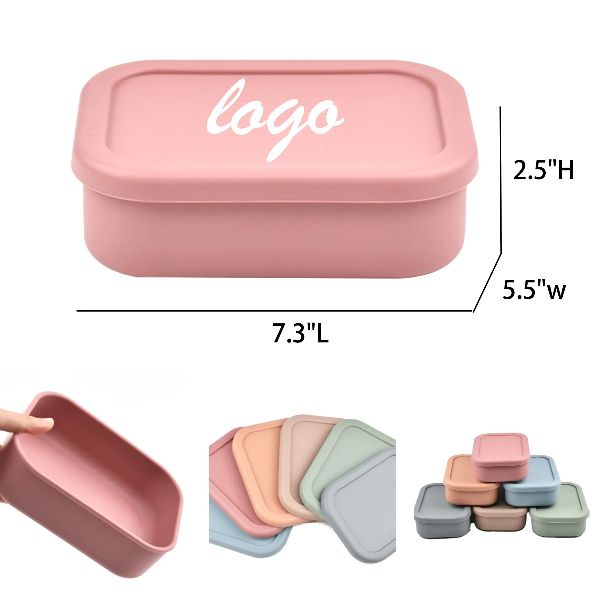 Simple Design Non-Divided Silicone Lunch Box 6
