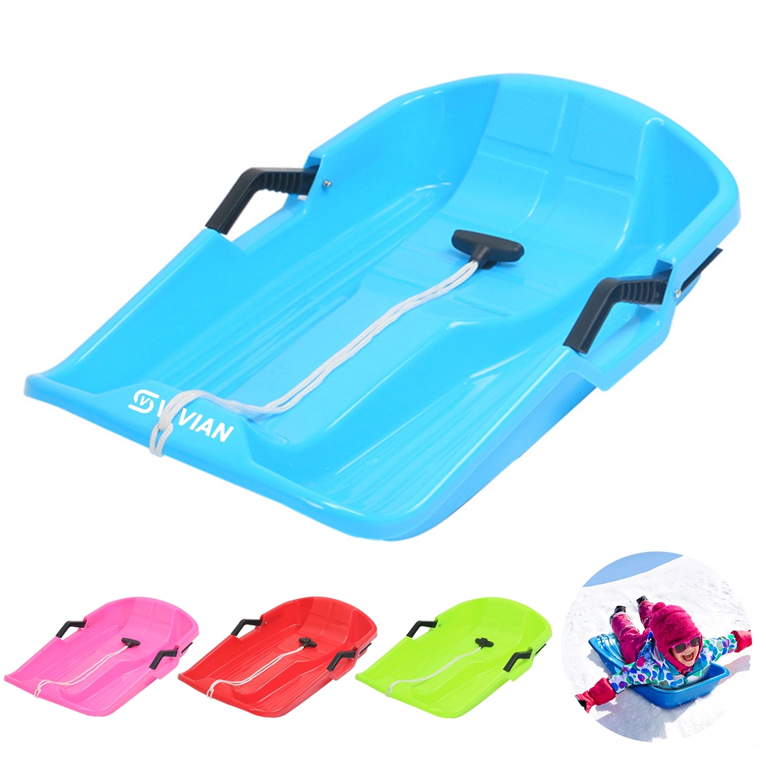 Kid's Plastic Snow Sled 2