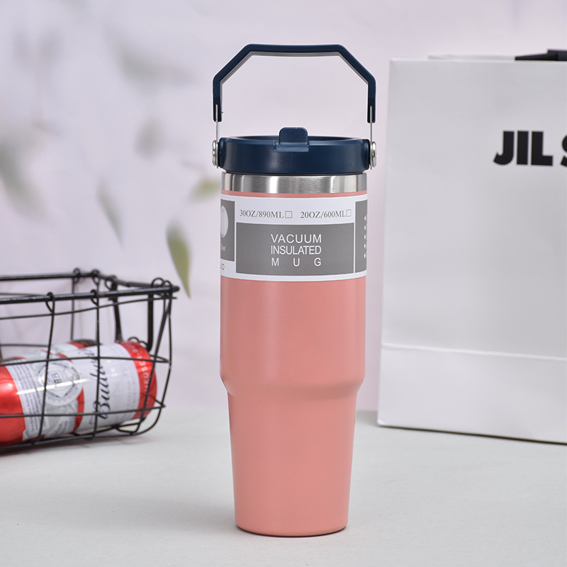 30oz. Stainless Steel Insulated Mug/Tumbler with Handle 2