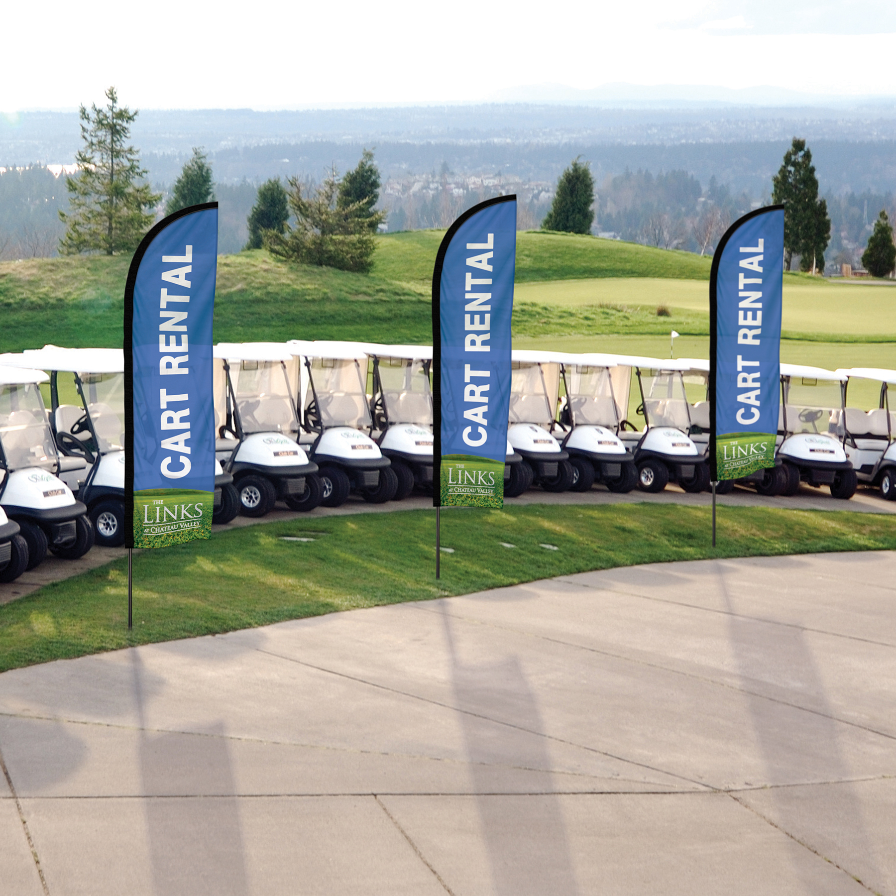 24 - Hour 8' Single Reverse Half Drop Banner with Hardware Set 8