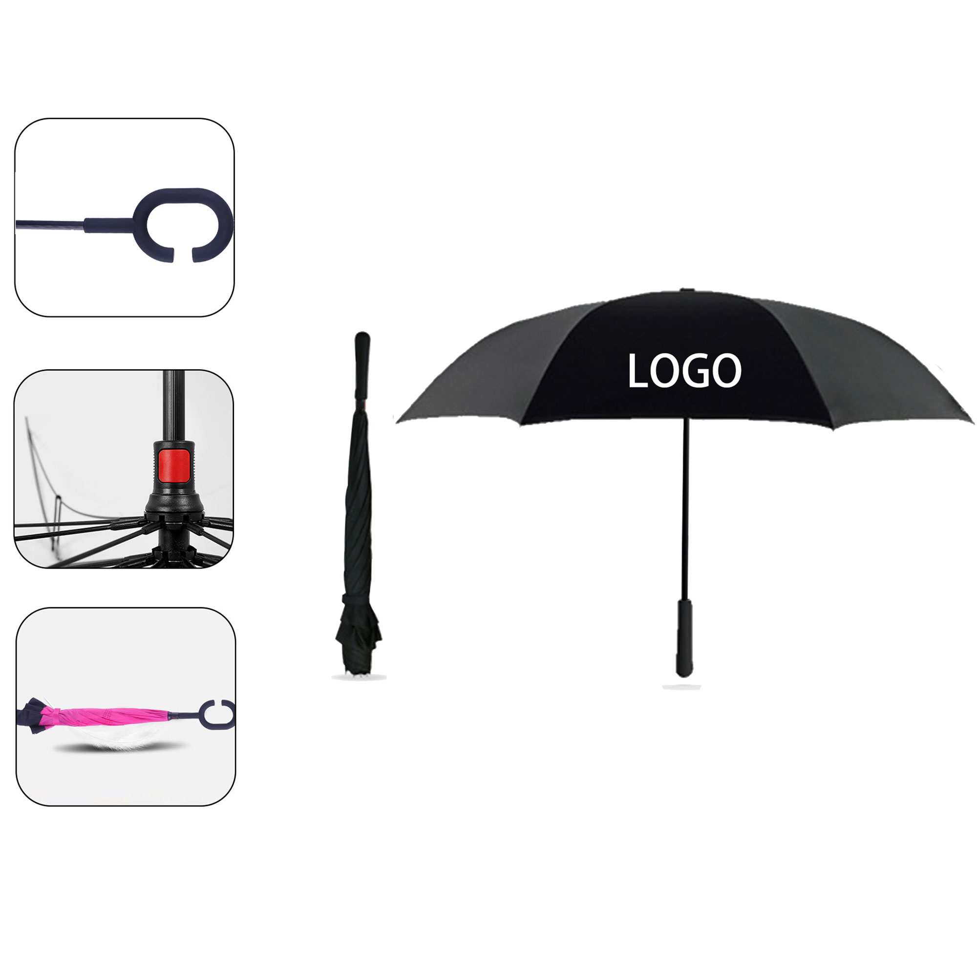 C-type Car Umbrella Dual-person Reverse Gift Ad Umbrella 2