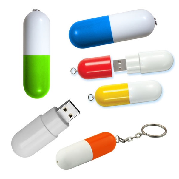 Plastic Pill Shaped USB Flash Drive--4 GB 2
