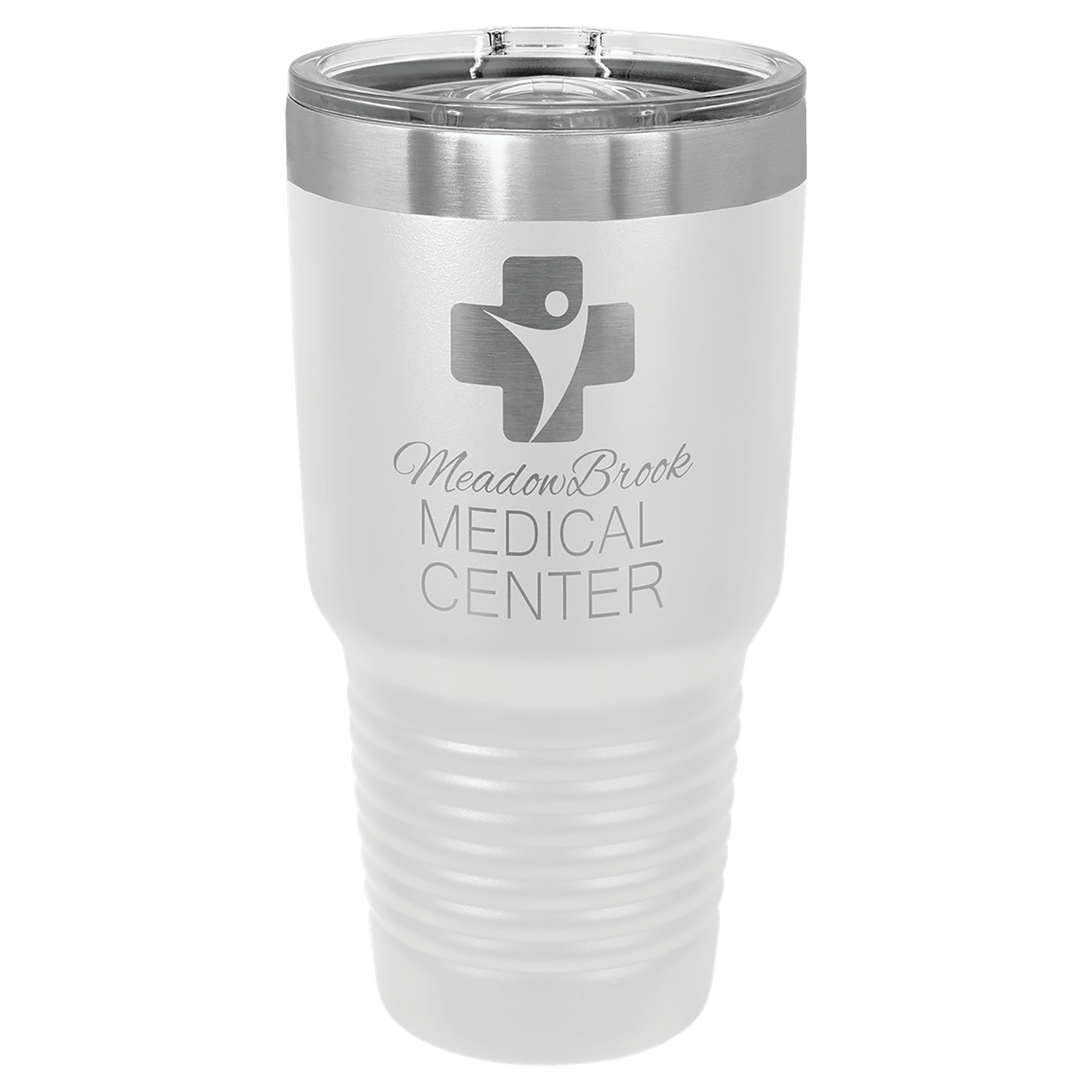 30 oz. White Laser Engraved Polar Camel Ringneck Tumblers w/Slider Lid 1