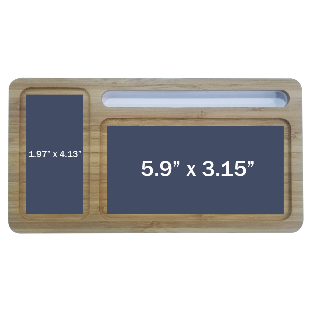 Wizchark Bamboo 10W Qi Wireless Charger Desktop Organizer