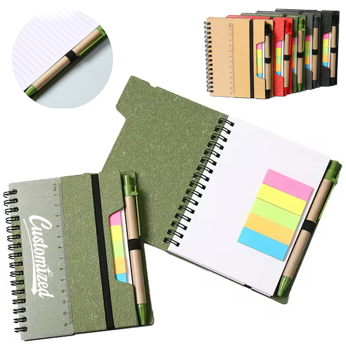 Notebook with Pen Set Sticky Notes Combo 5