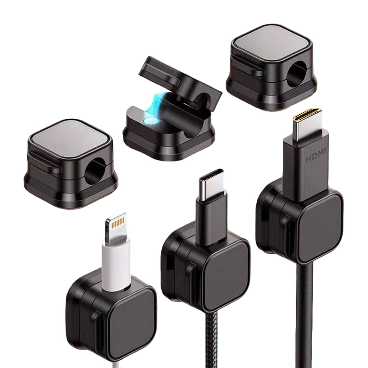 6PCS Magnetic Cable Clips - Desk & Phone Cord Organizer 3