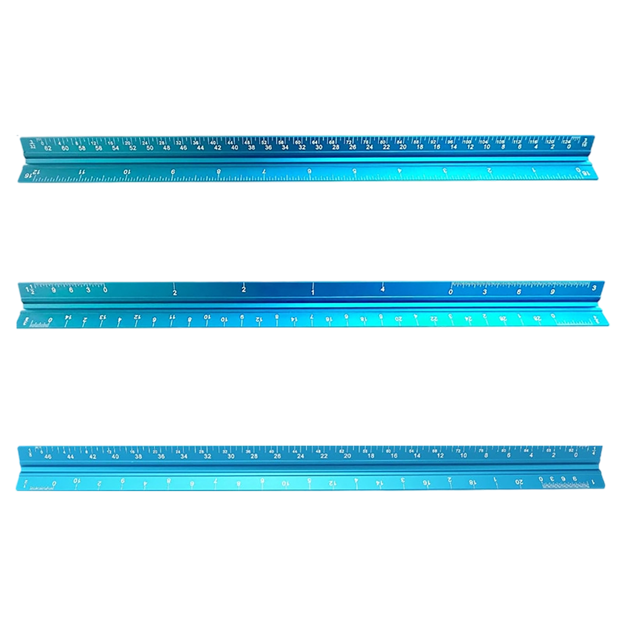 11.8-Inch Aluminum Triangular Scale Ruler for Engineers and Designers 6