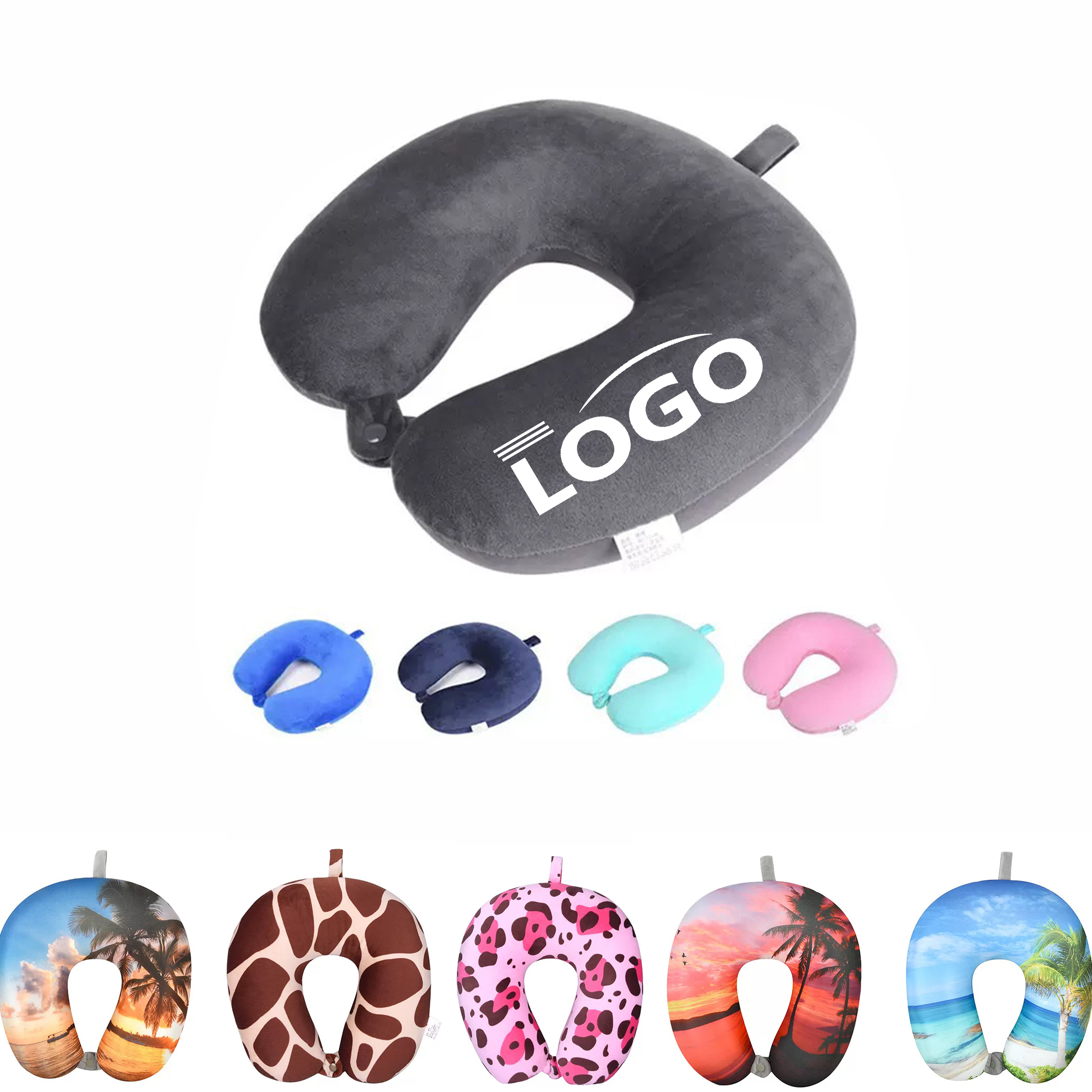 Premium Velvet Airplane Travel Head Rest Neck Holder Pillow 2