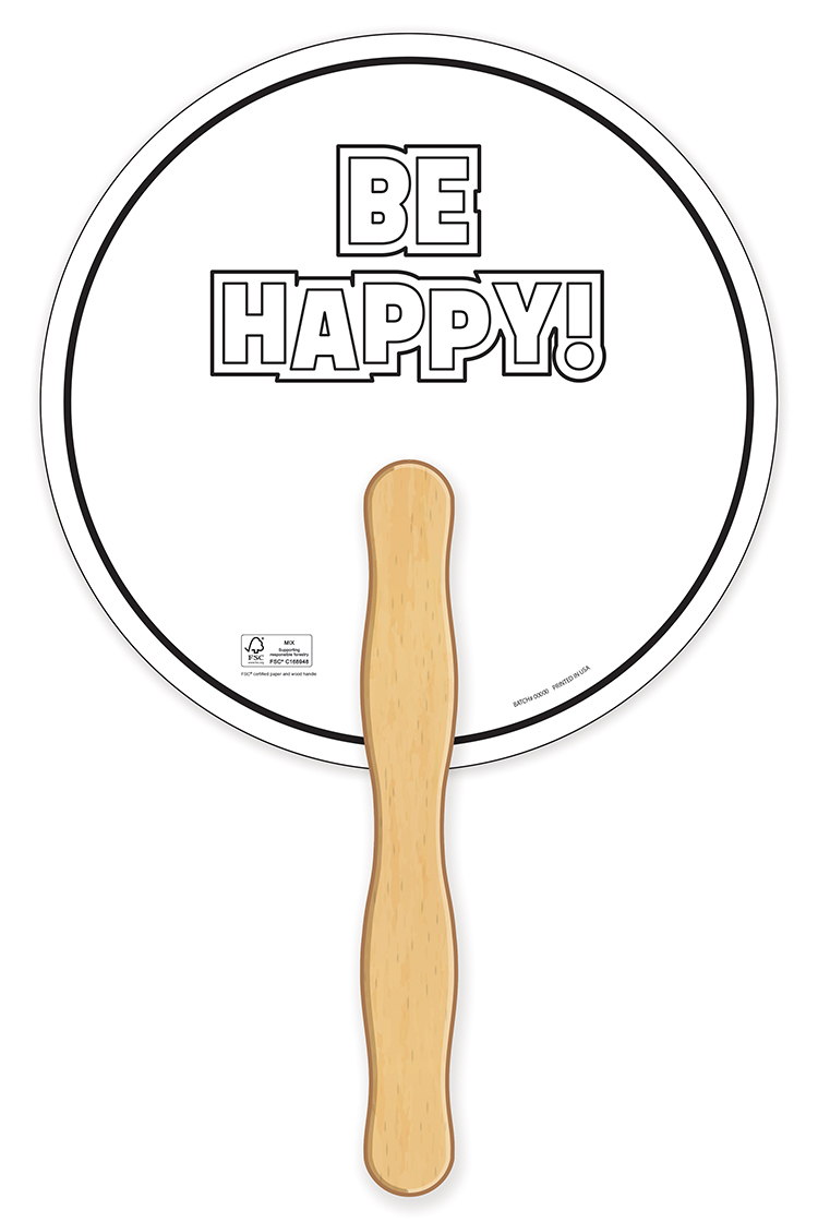 HAND FANS - Coloring Fan, Round Shape 2