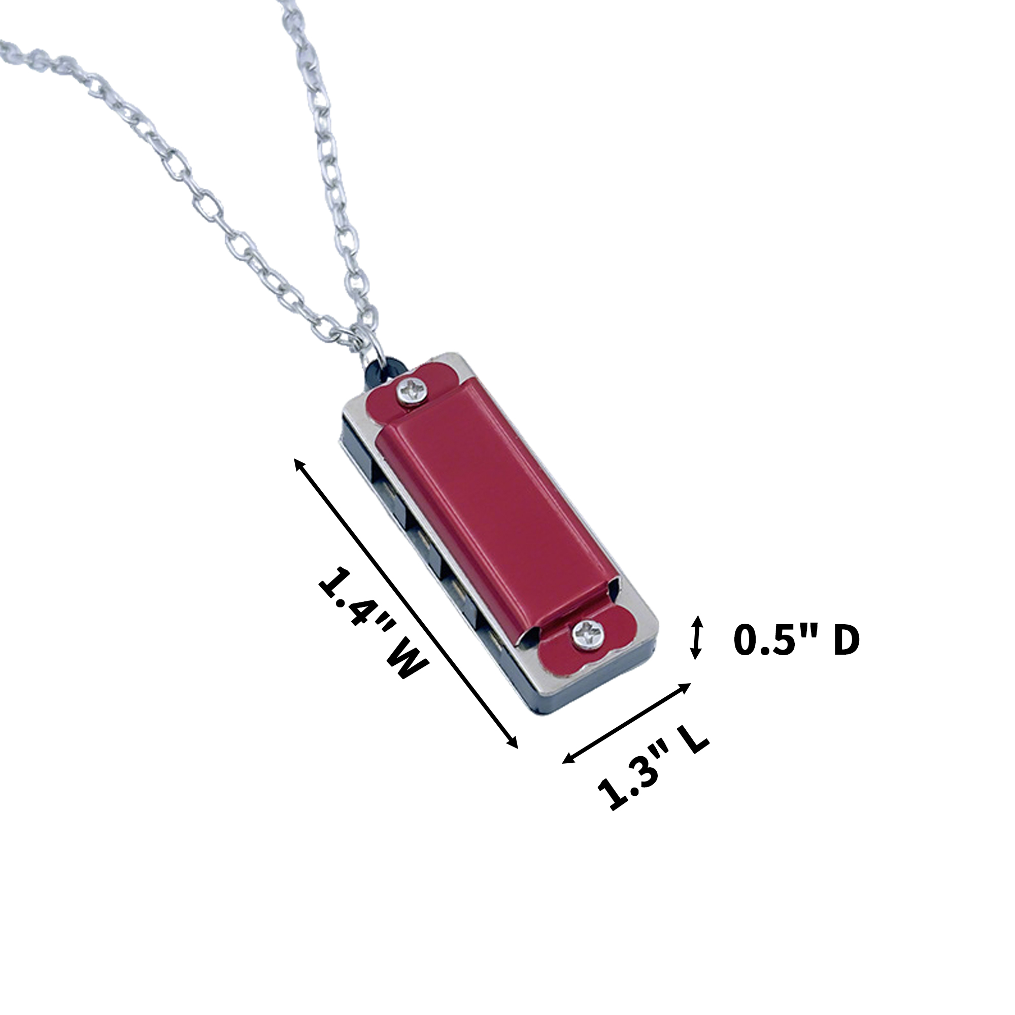 Mini Harmonica Necklace With Metal Chain Four Hole Eight Tone 8