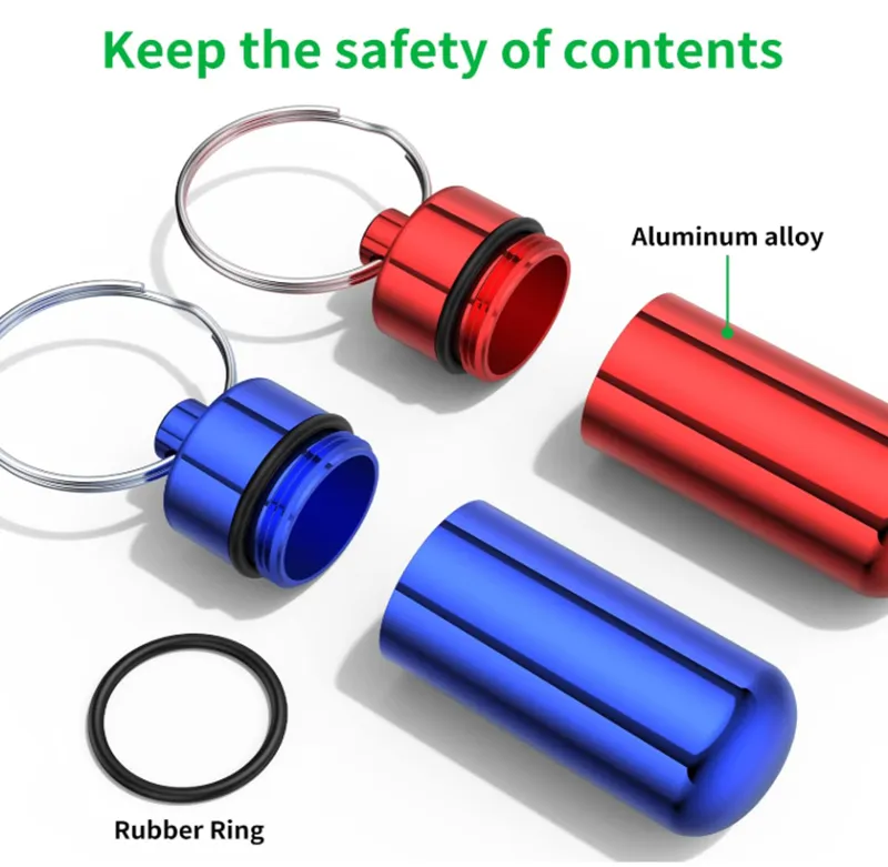 Mini Aluminum Storage Sealed Box Keychain 6