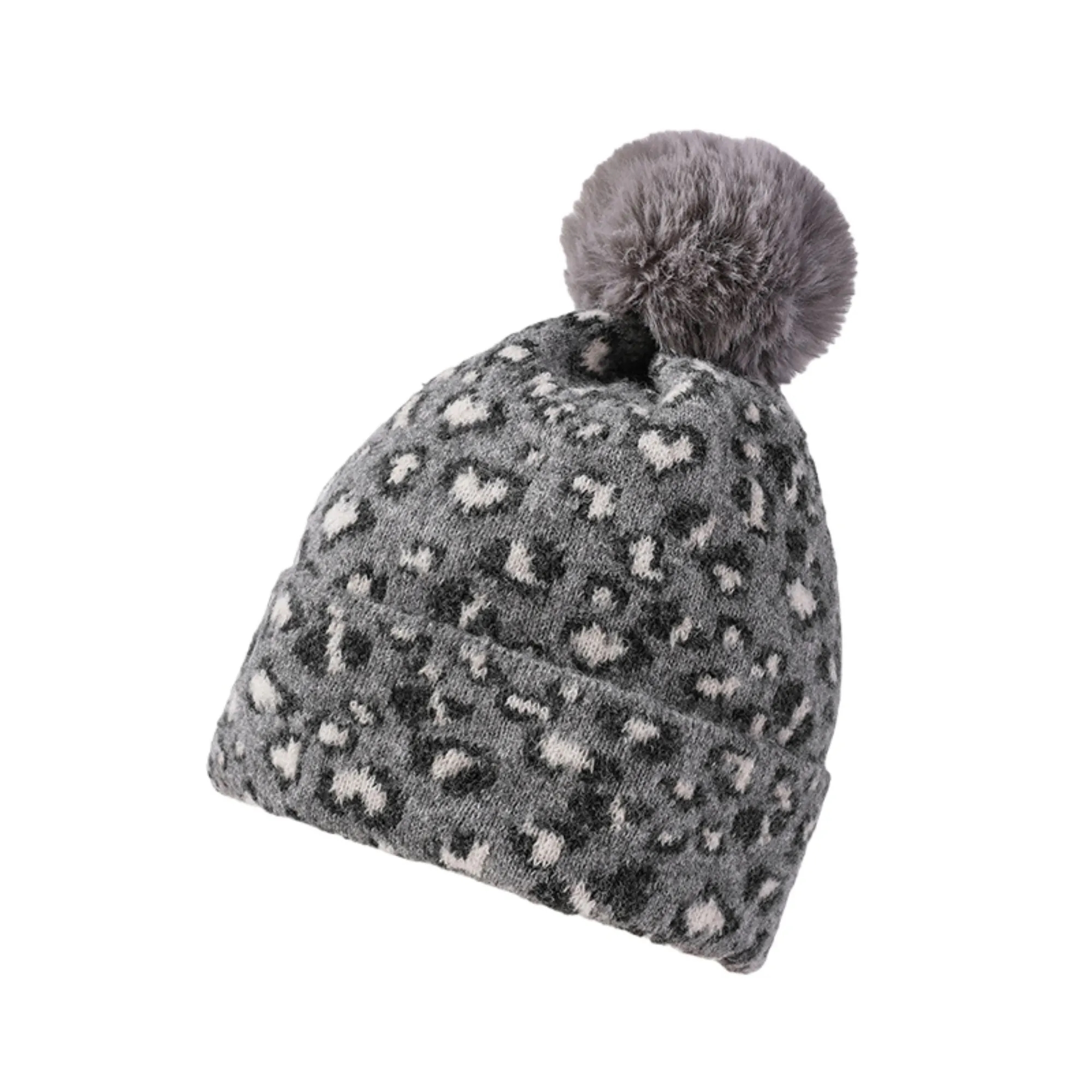 Warm Soft Plush Leopard-print Beanie Knit Hat Winter Hat 8