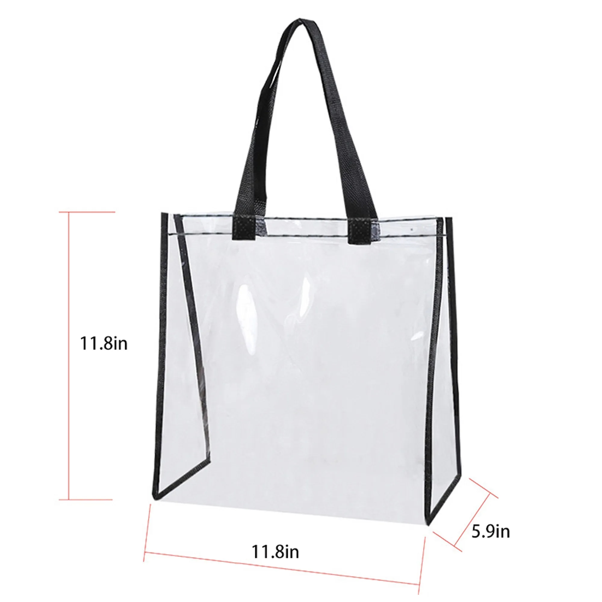 Clear Vinyl Stadium Tote Bag MOQ 10pcs 2