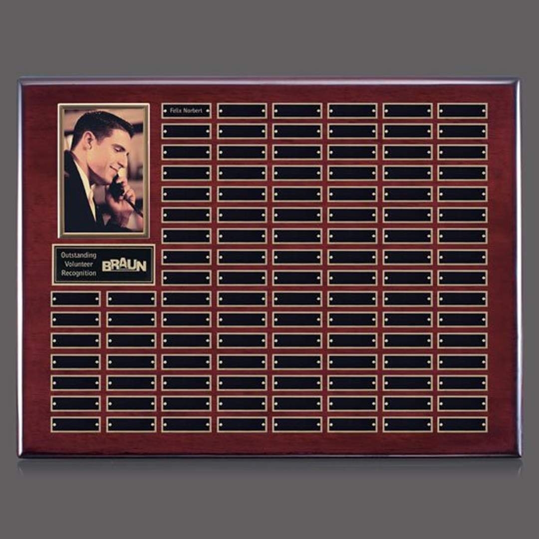 Photo (Vert) P/Plaque - Rosewood/Gold 10