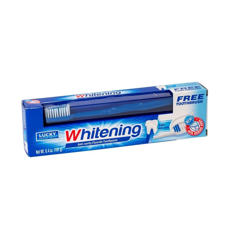 Whitening Toothpaste with Toothbrush - 6.4 oz Tube 1