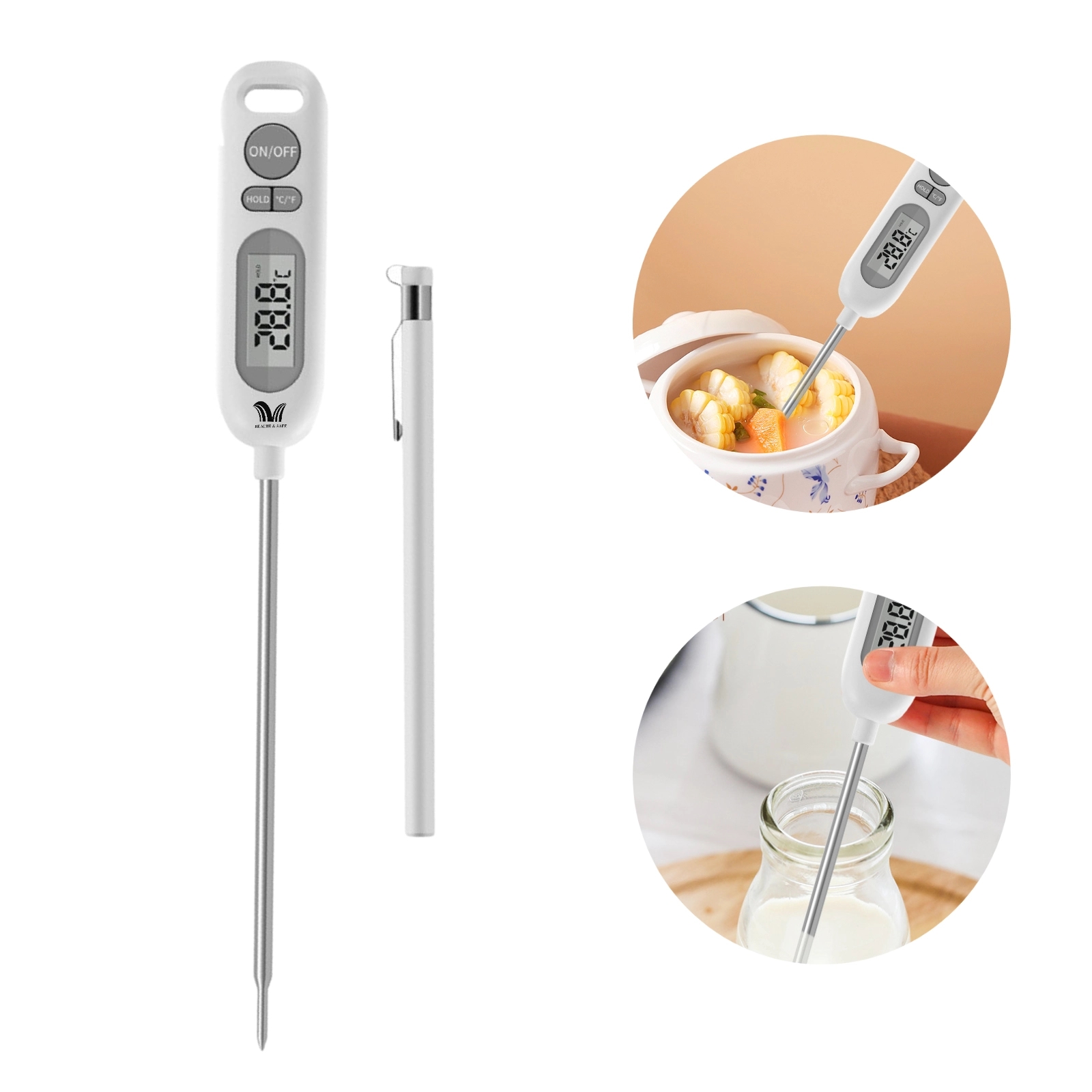 Waterproof Washable Barbecue Kitchen Food Thermometer 1