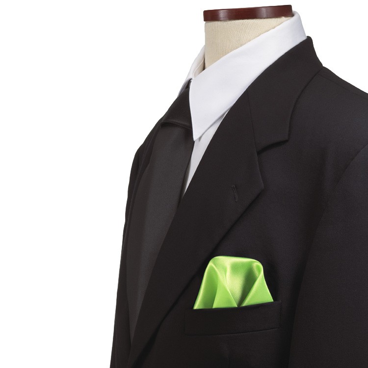 Lime Green Silk Pocket Square 2