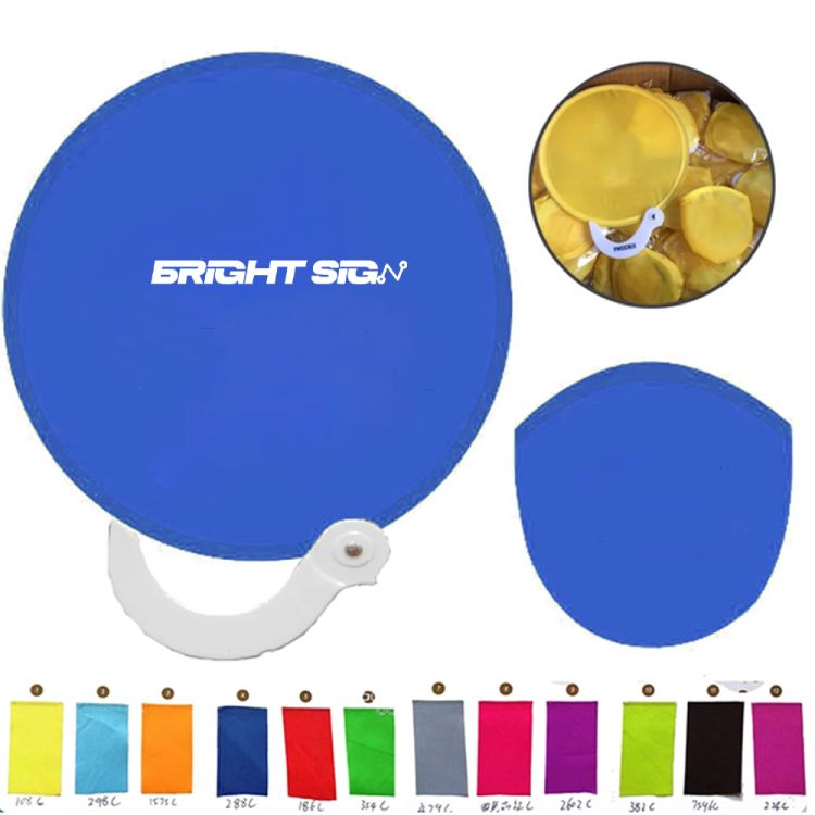 8-Inch Foldable Round Handheld Fan Pop-Up Frisbee Style 1