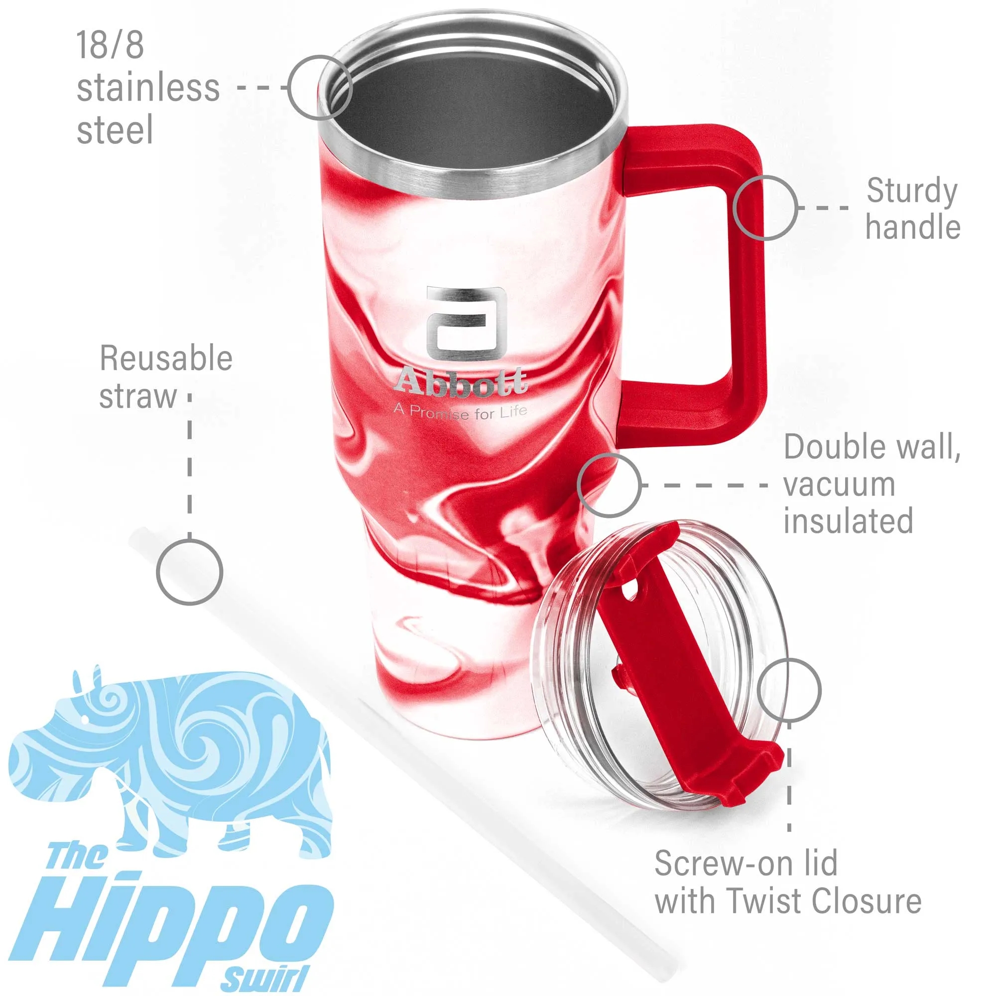 The Hippo Swirl Mug 40 oz. 2