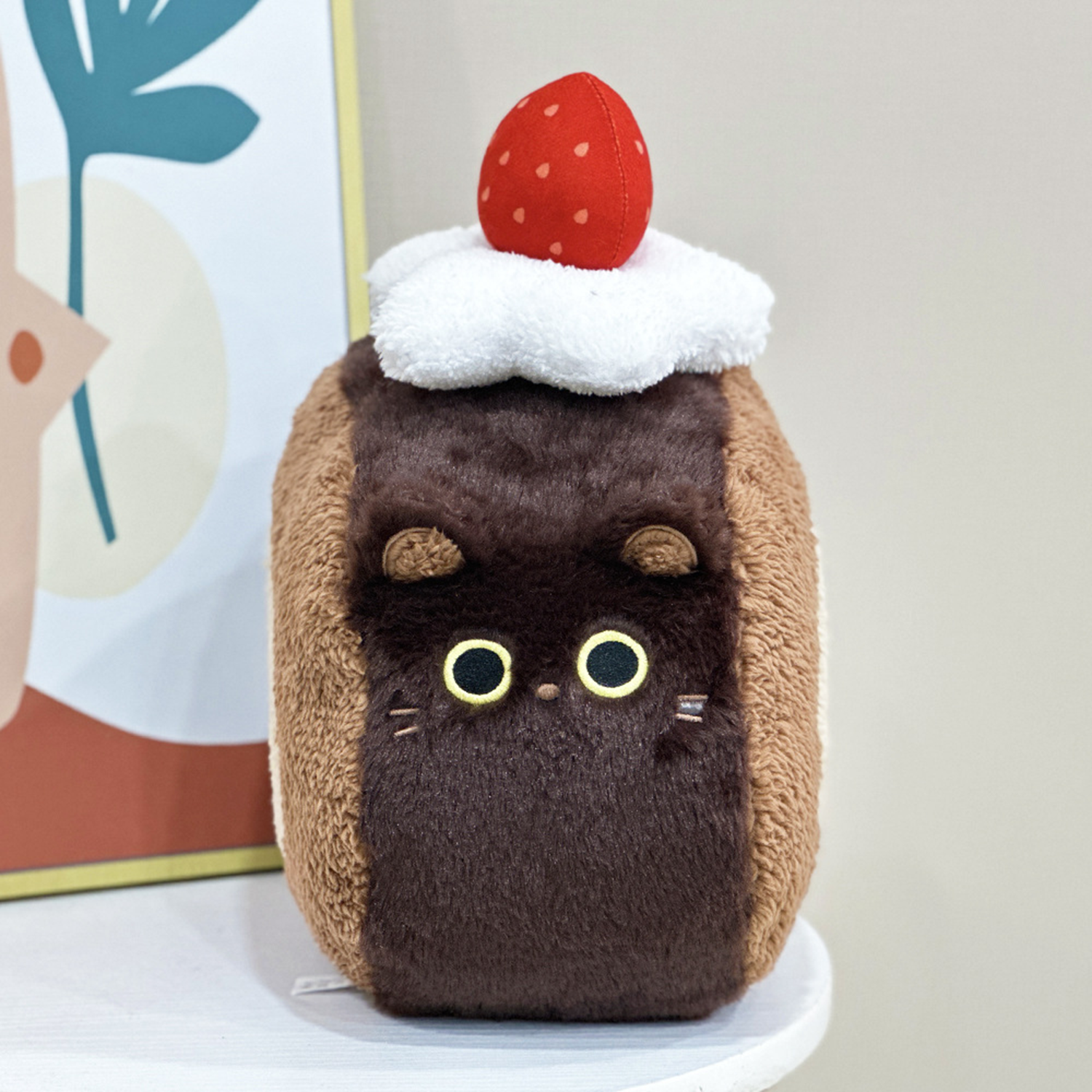 Kawaii Strawberry Swiss roll Plush Pillow Stuffed Toy 4