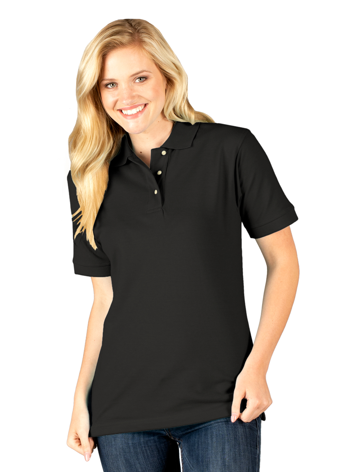 Blue Generation - Women's Pocketless Superblend Pique Polo 12