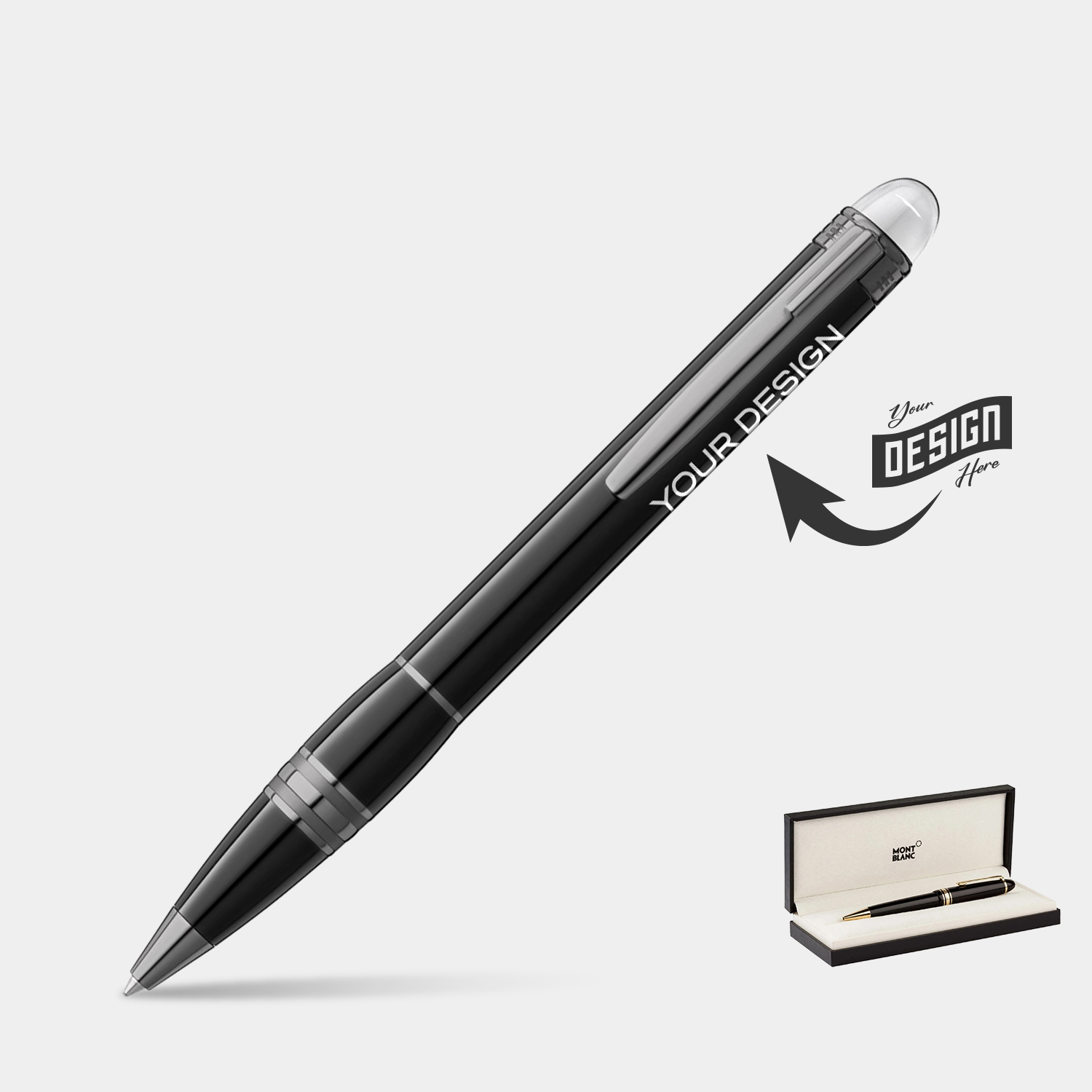 MONTBLANC® Starwalker Luxury Ultra Black Resin Ball Point Pen w/ Gift Box 1